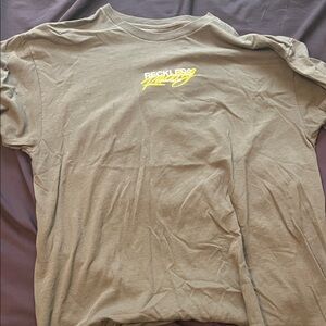 Young & Reckless Tan T-Shirt with Yellow Logo